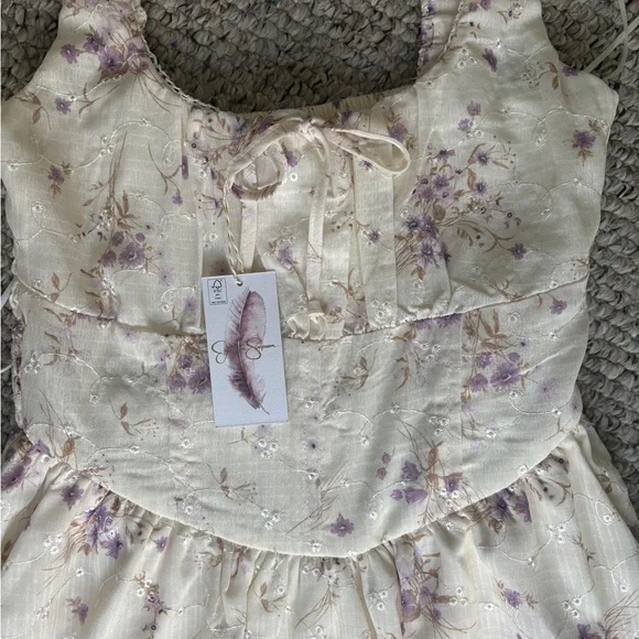 Elegant Cream Floral Maxi Dress corset waist size S - Picture 7 of 13